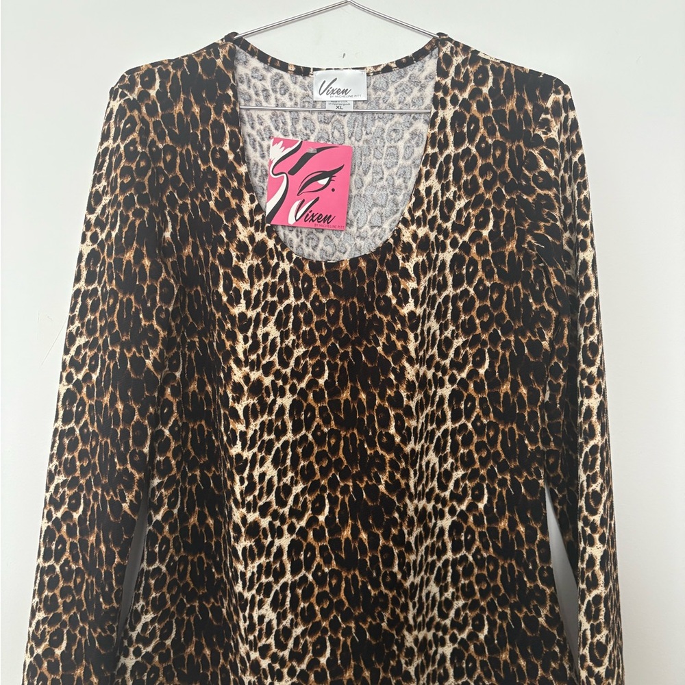 Vixen Leopard Print Long Sleeve Top